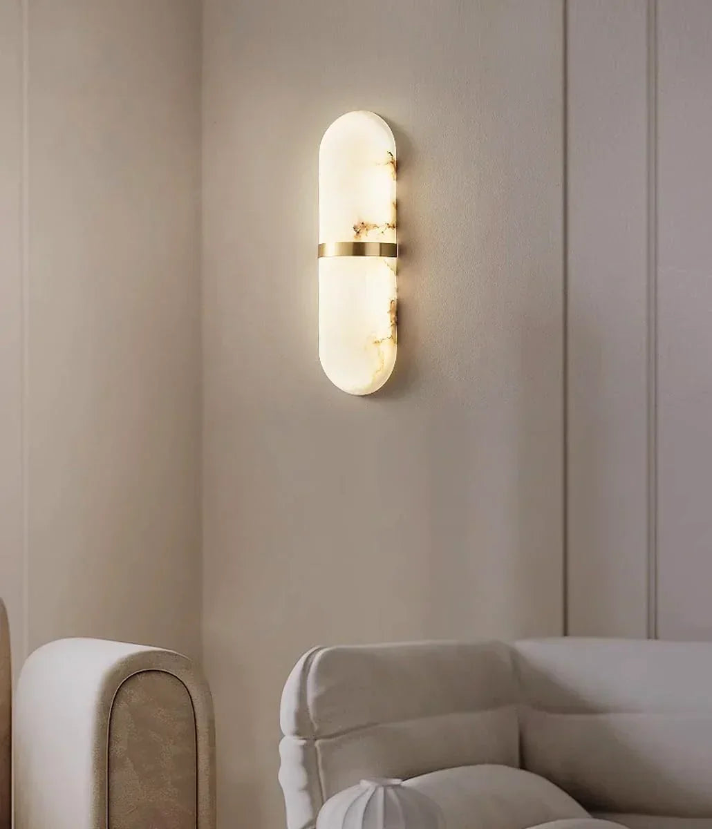 Oval Alabaster Semi-Circular Wall Lamp – Alabaster detail 22