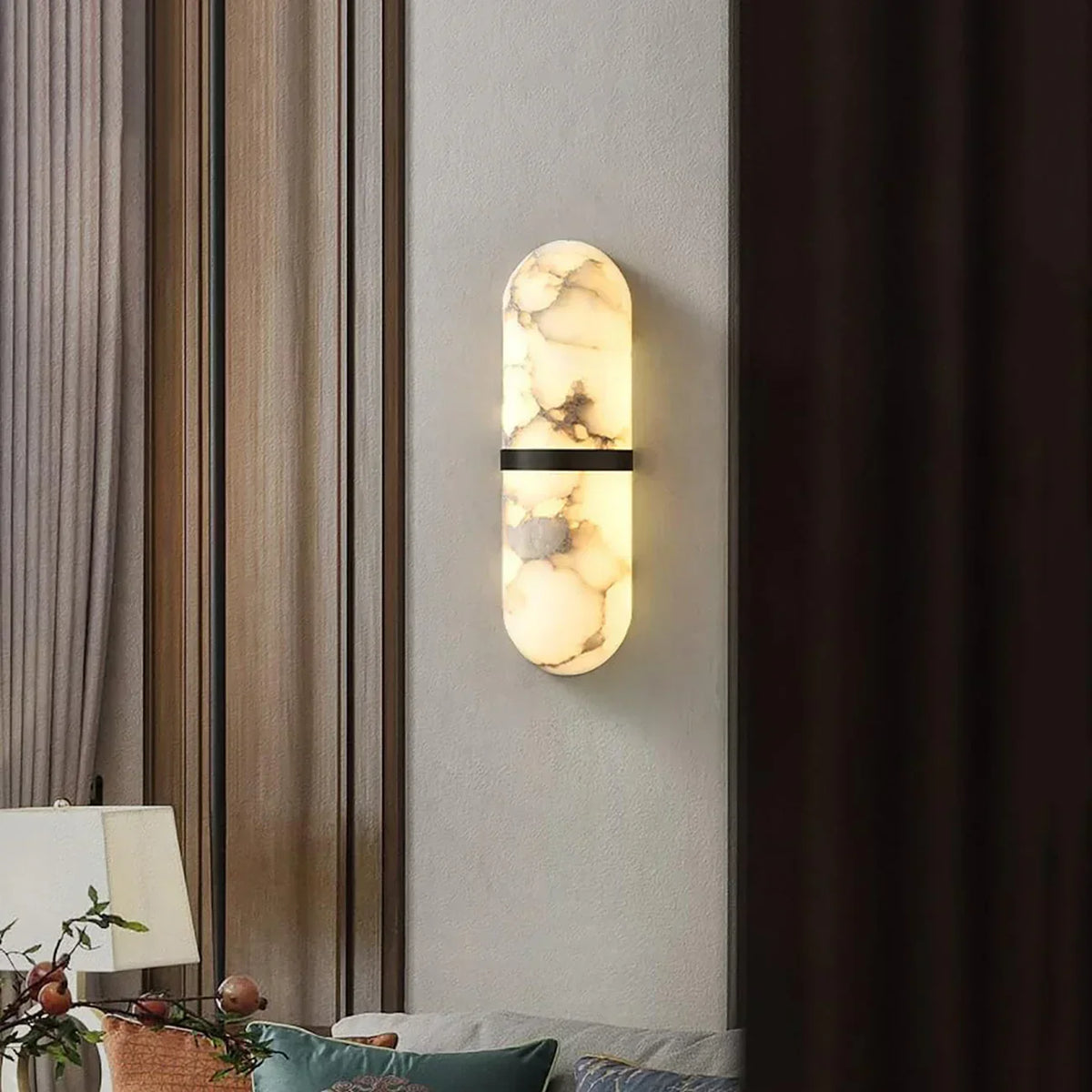 Oval Alabaster Semi-Circular Wall Lamp – Alabaster detail 4