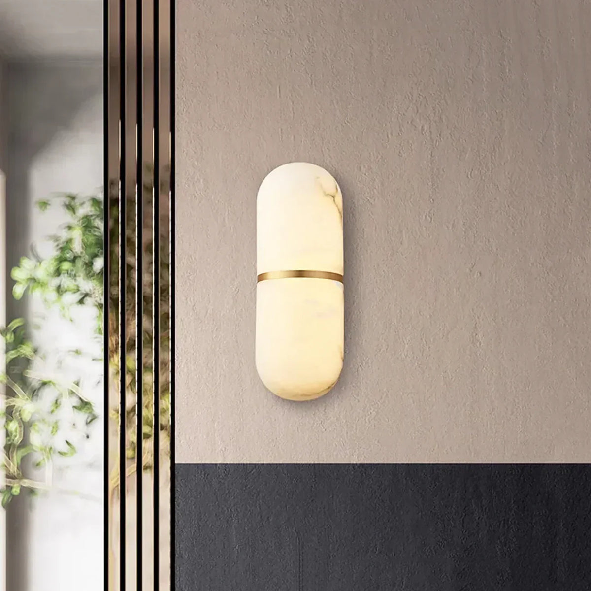 Oval Alabaster Semi-Circular Wall Lamp – Alabaster detail 9