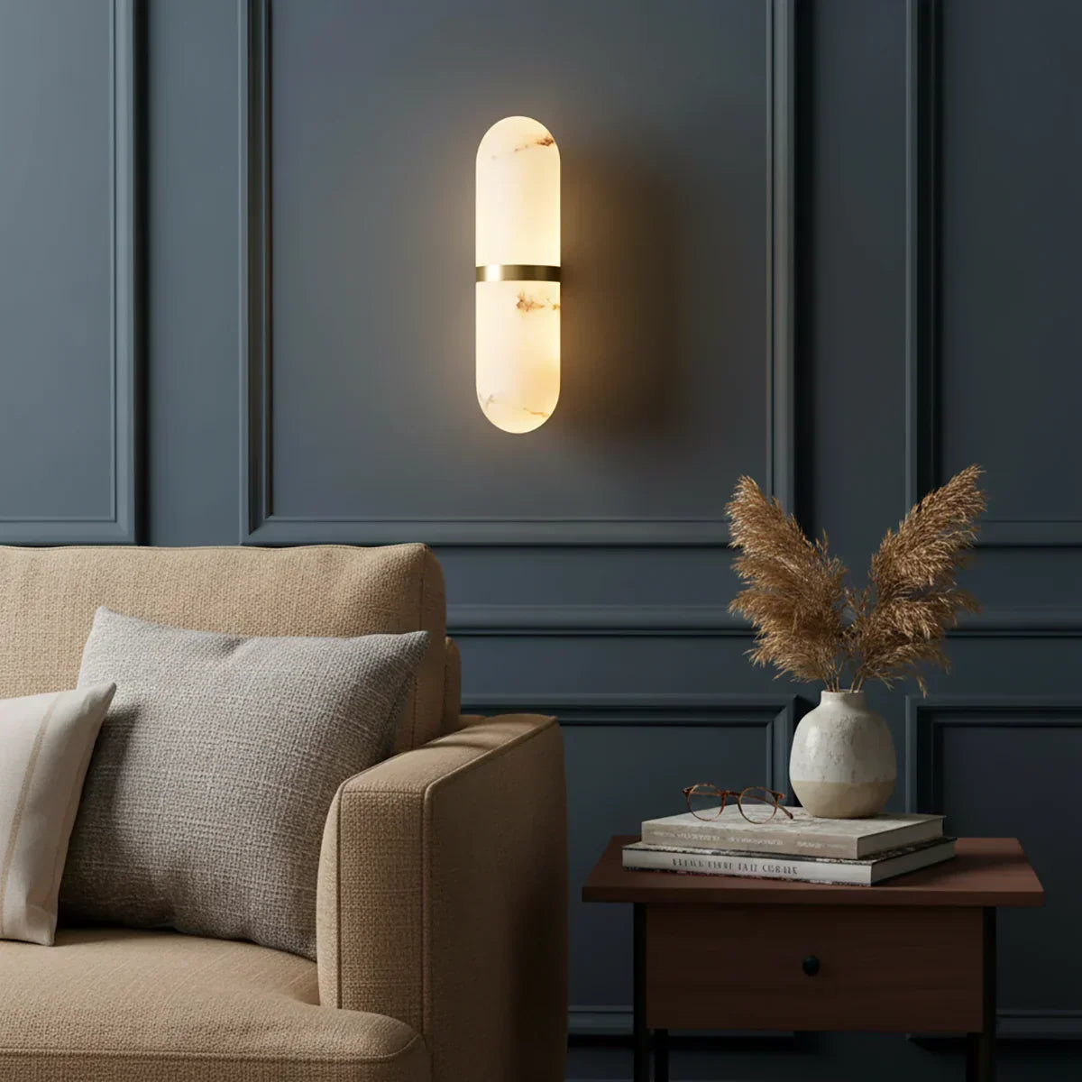 Oval Alabaster Semi-Circular Wall Lamp – Alabaster detail 7