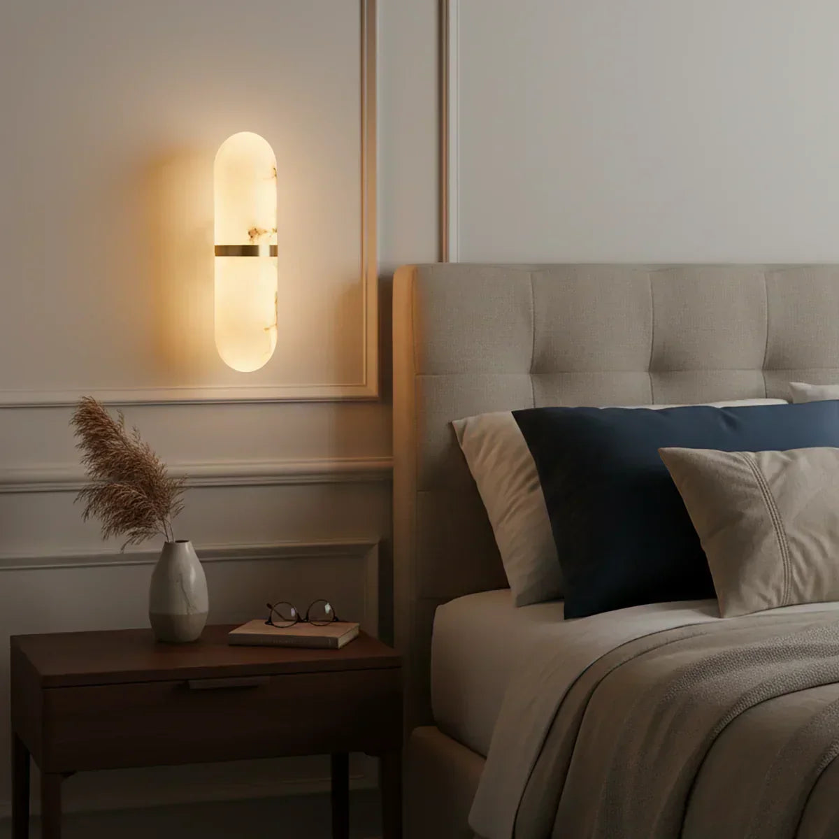 Oval Alabaster Semi-Circular Wall Lamp – Alabaster detail 11