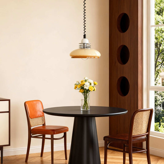 Nordic Bauhaus Retractable Glass Pendant Light