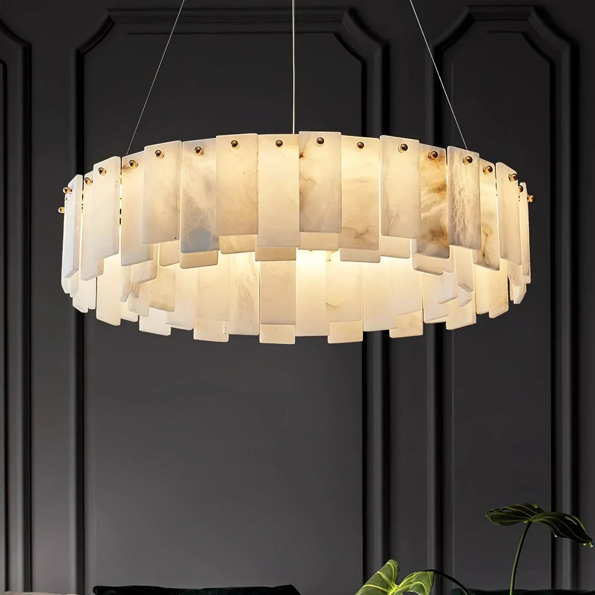 Modern Alabaster Celestial Round Chandelier – Alabaster detail 20
