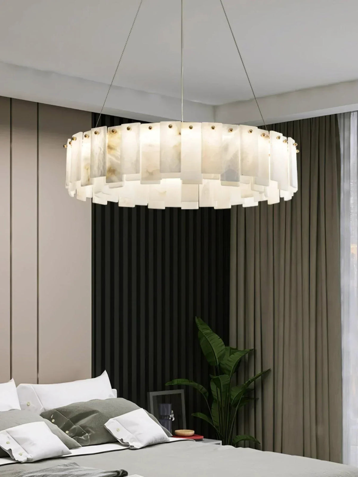 Modern Alabaster Celestial Round Chandelier – Alabaster detail 15