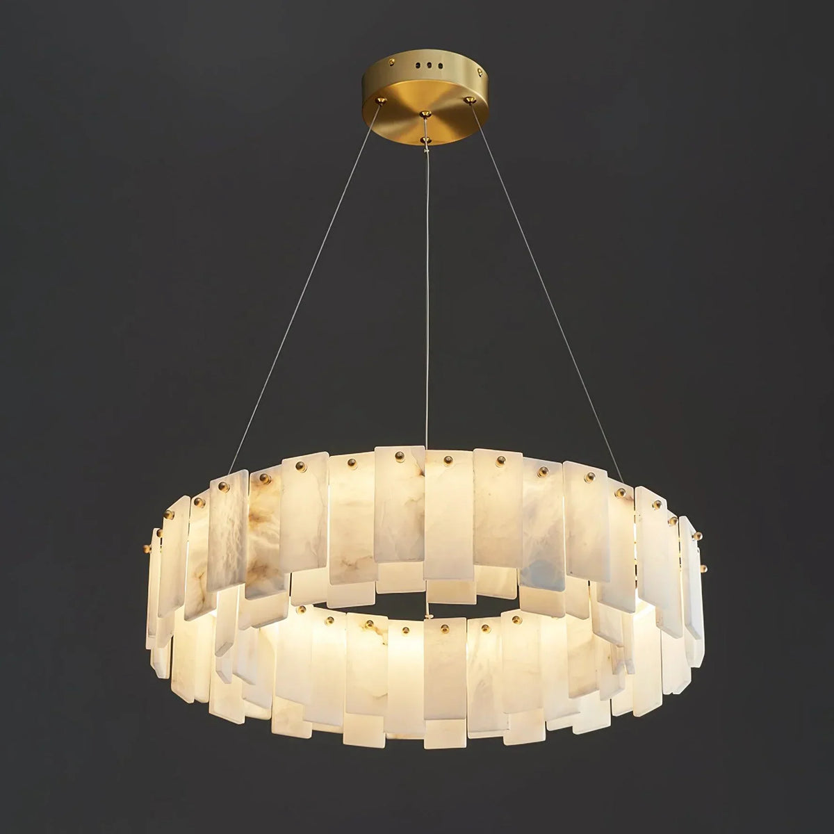 Modern Alabaster Celestial Round Chandelier – Alabaster detail 22