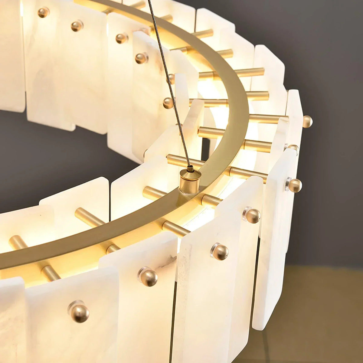 Modern Alabaster Celestial Round Chandelier – Alabaster detail 27