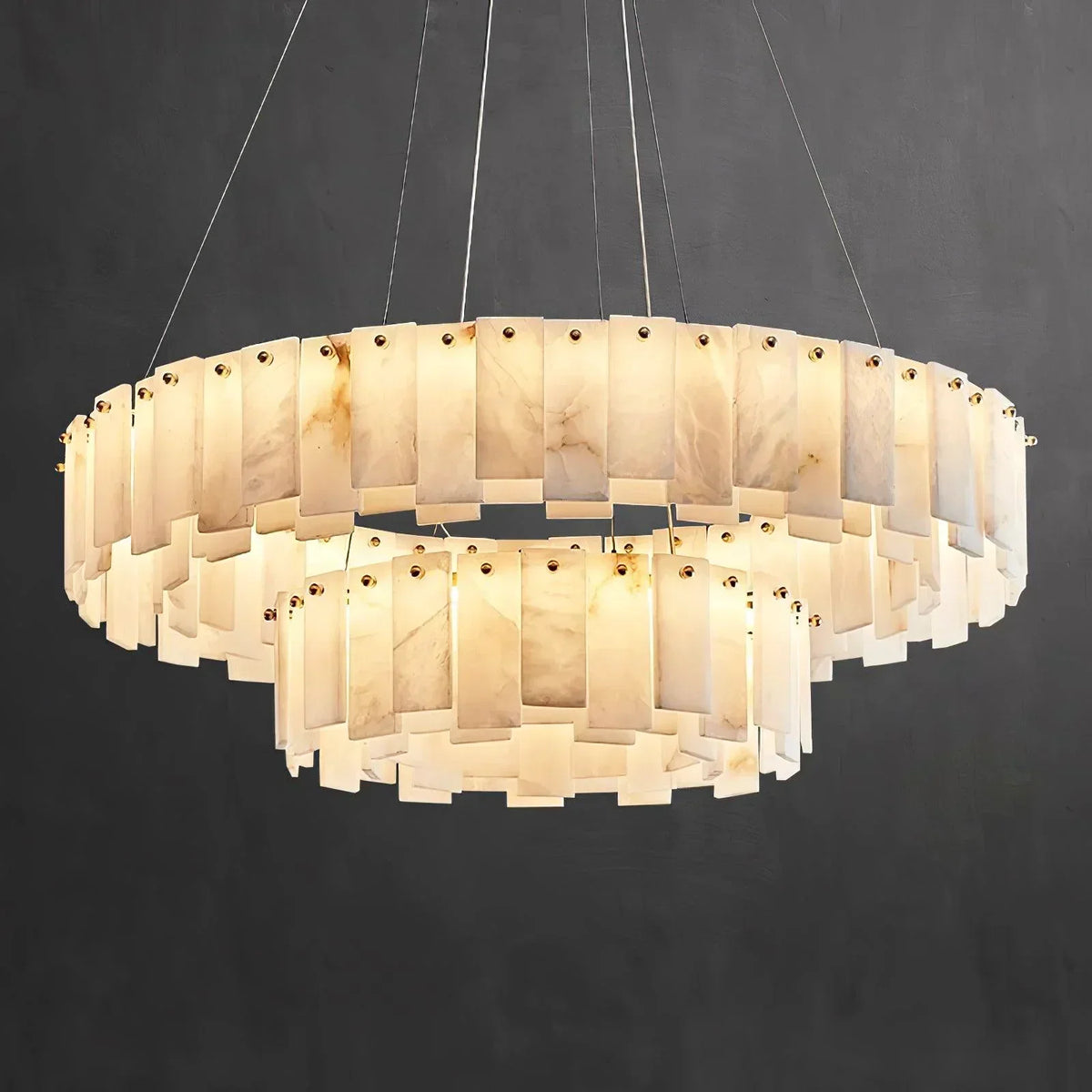 Modern Alabaster Celestial Round Chandelier – Alabaster detail 23