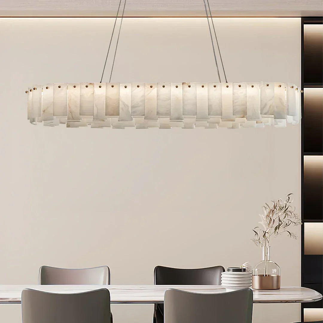 Modern Alabaster Celestial Round Chandelier – Alabaster detail 12