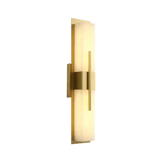 Modern Alabaster Cuboid Copper Wall Lamp