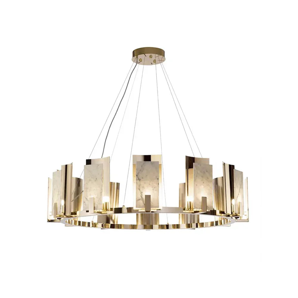 Modern Alabaster Jessie Round Chandelier – Alabaster detail 18