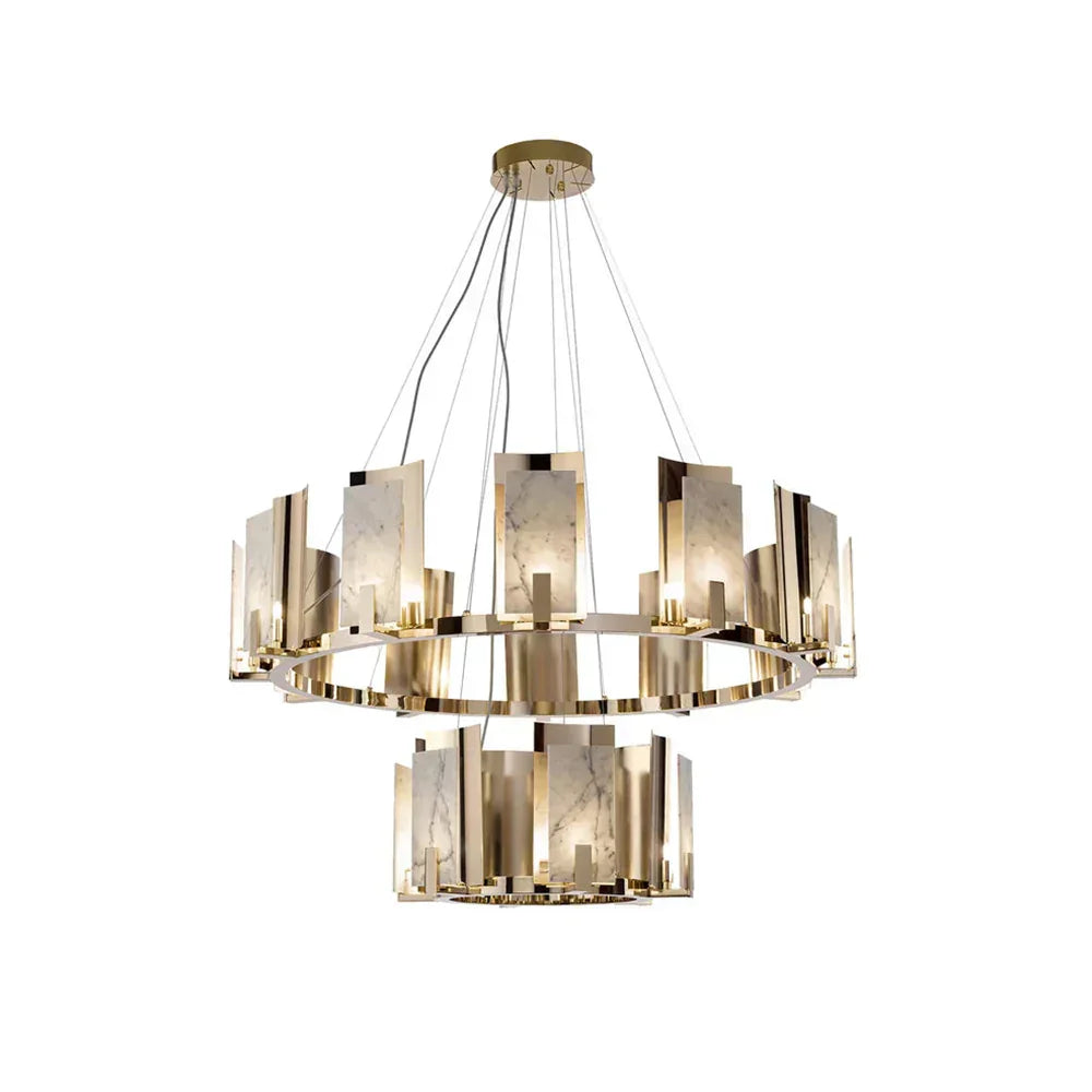 Modern Alabaster Jessie Round Chandelier – Alabaster detail 19