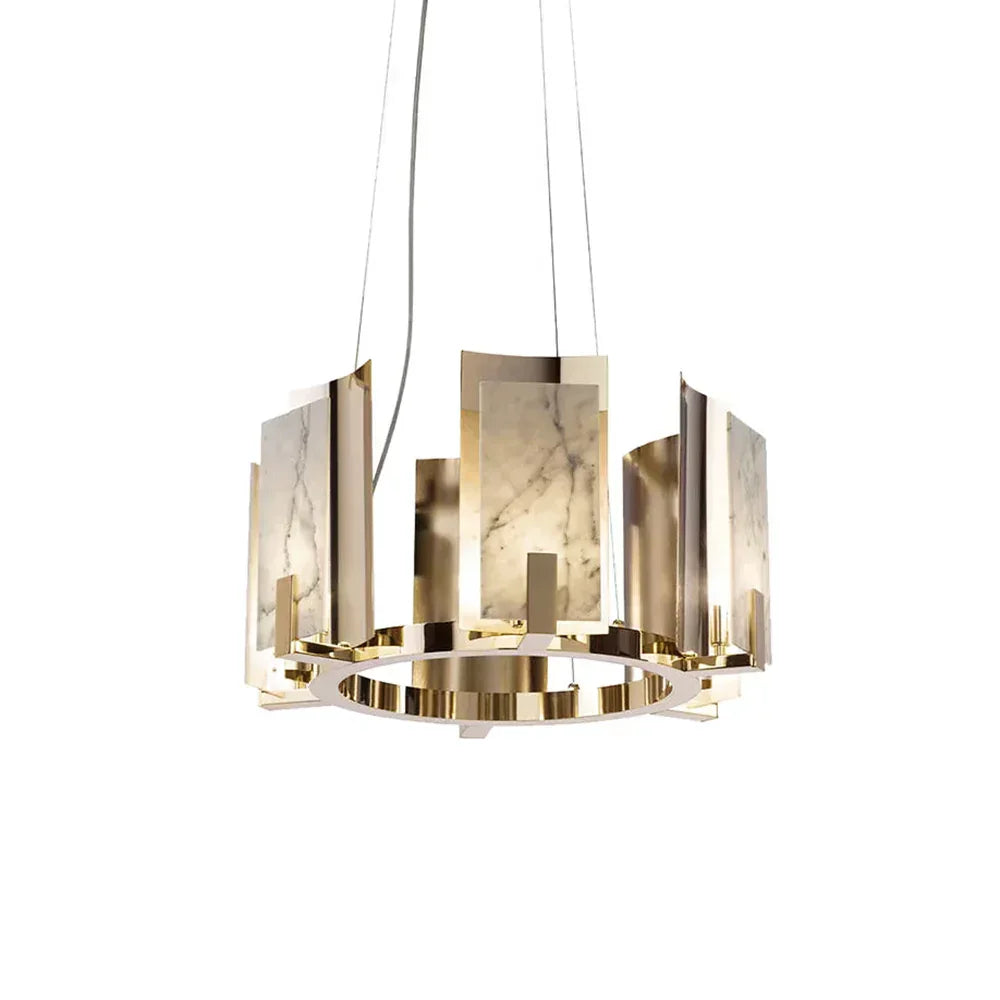 Modern Alabaster Jessie Round Chandelier – Alabaster detail 17