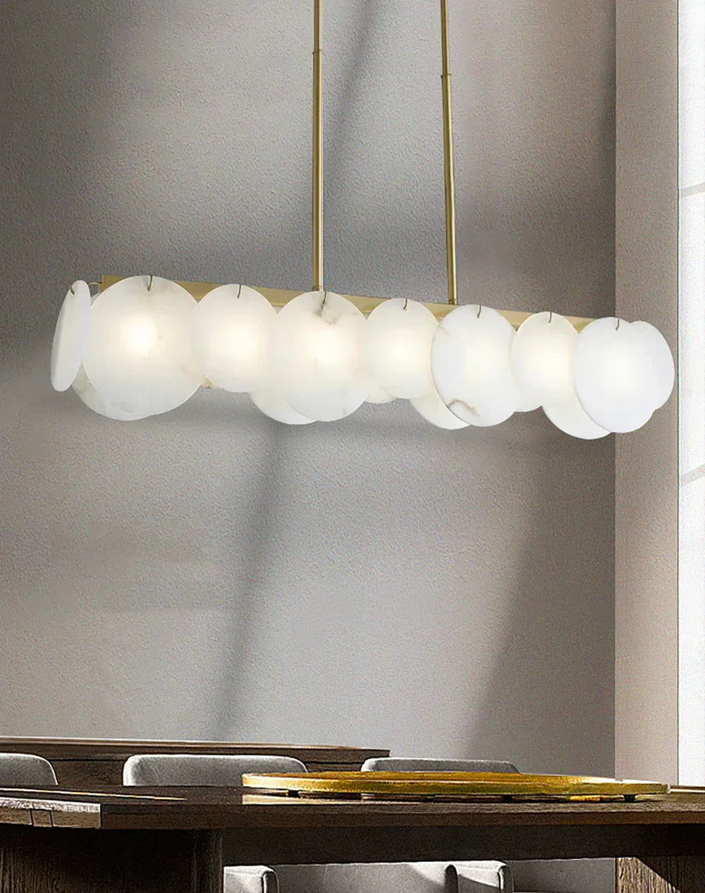 Modern Alabaster Linear Chandelier – Alabaster detail 8