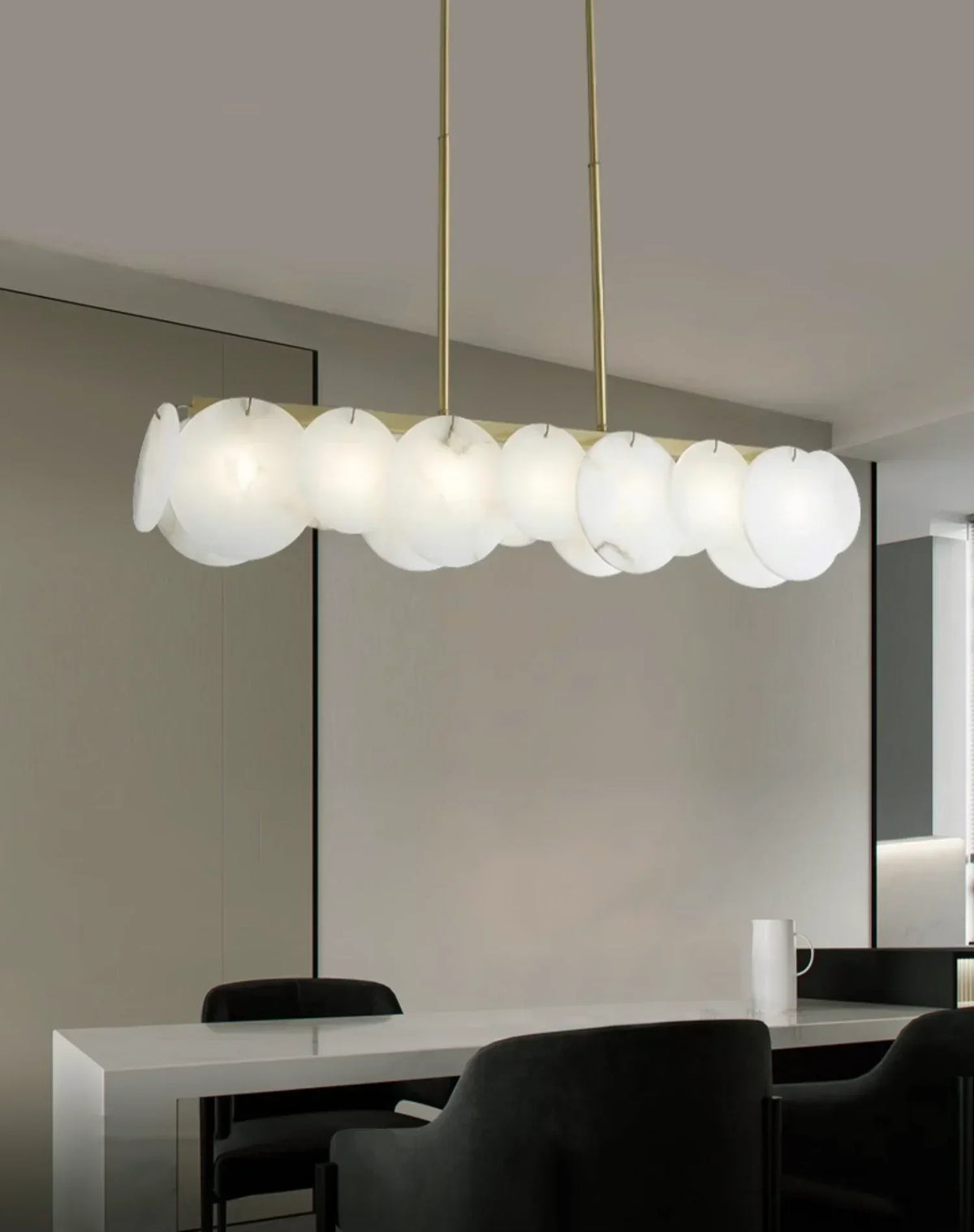 Modern Alabaster Linear Chandelier – Alabaster detail 7