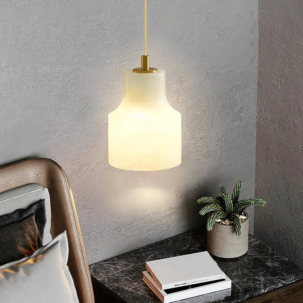 Modern Alabaster Millson Pendnat Light – Alabaster detail 4