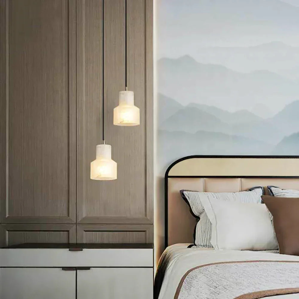 Modern Alabaster Millson Pendnat Light – Alabaster detail 7