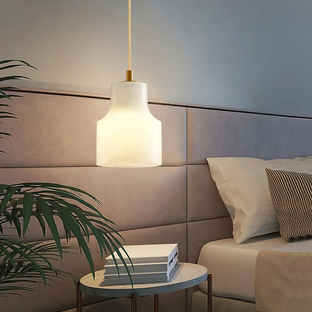 Modern Alabaster Millson Pendnat Light – Alabaster detail 10