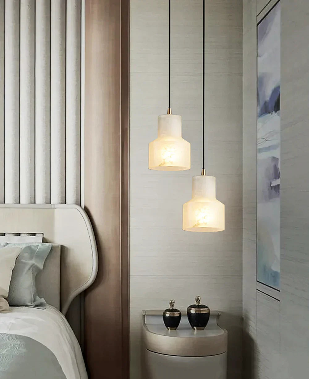 Modern Alabaster Millson Pendnat Light – Alabaster detail 6