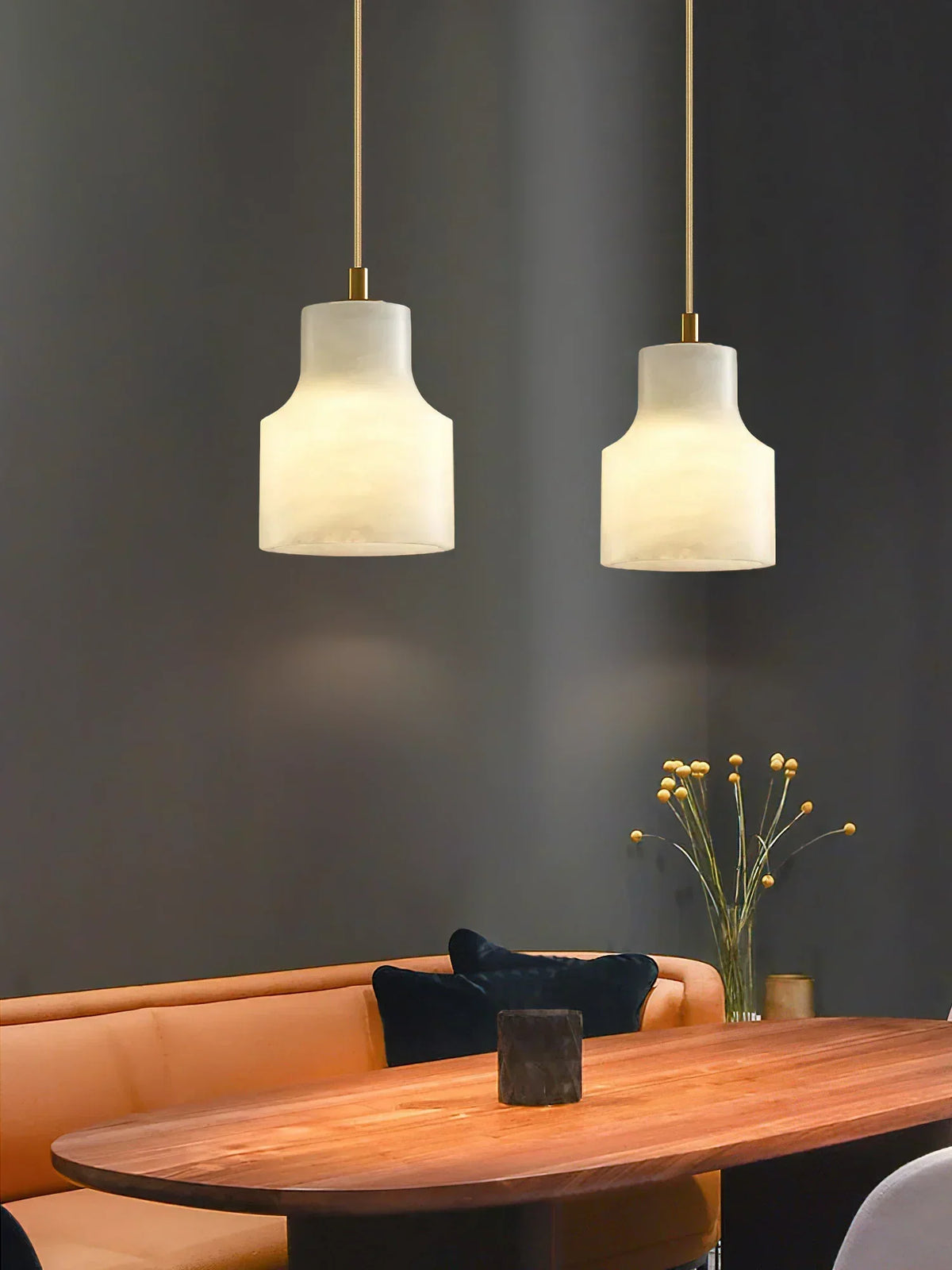 Modern Alabaster Millson Pendnat Light – Alabaster detail 8