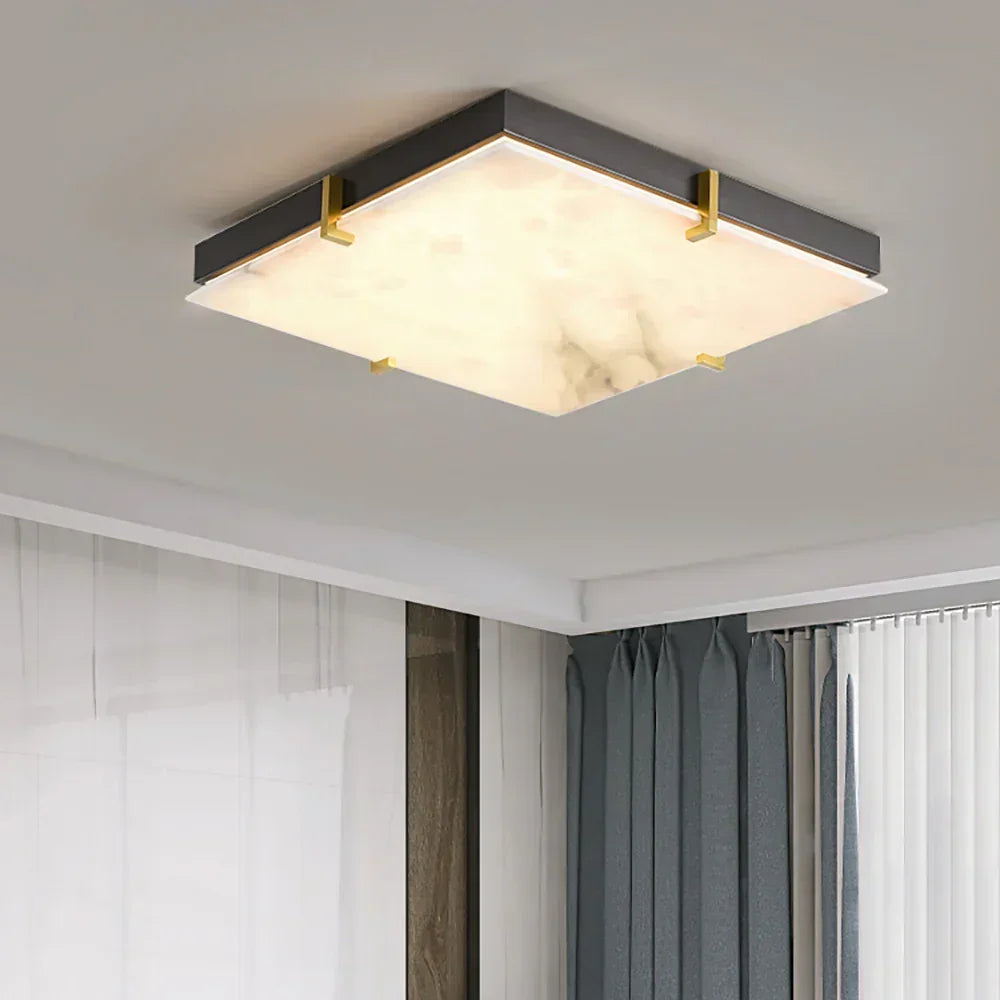 Alabaster Black Square Ceiling Lamp – Alabaster detail 2