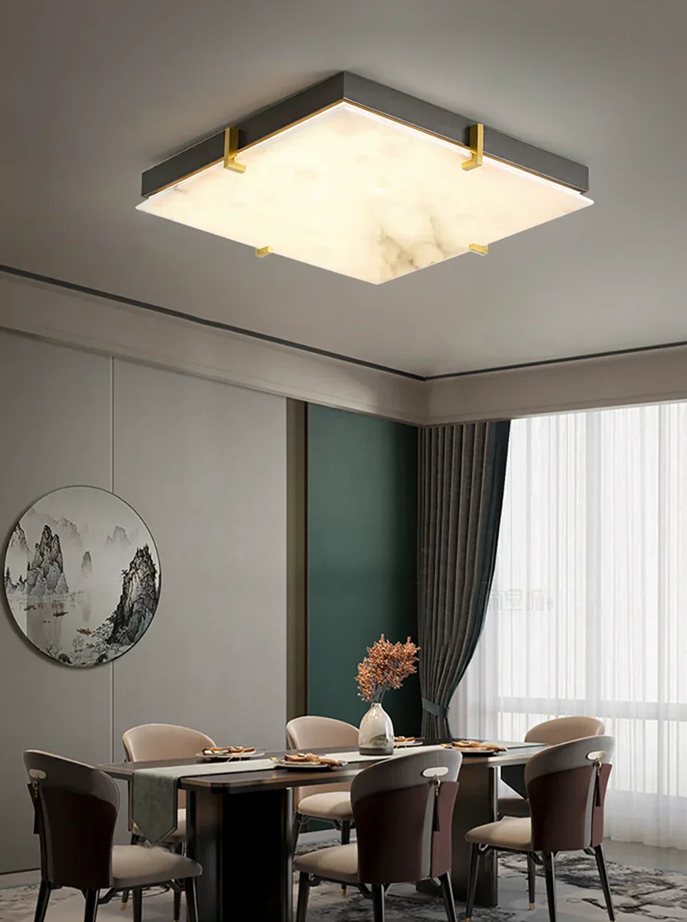Alabaster Black Square Ceiling Lamp – Alabaster detail 8