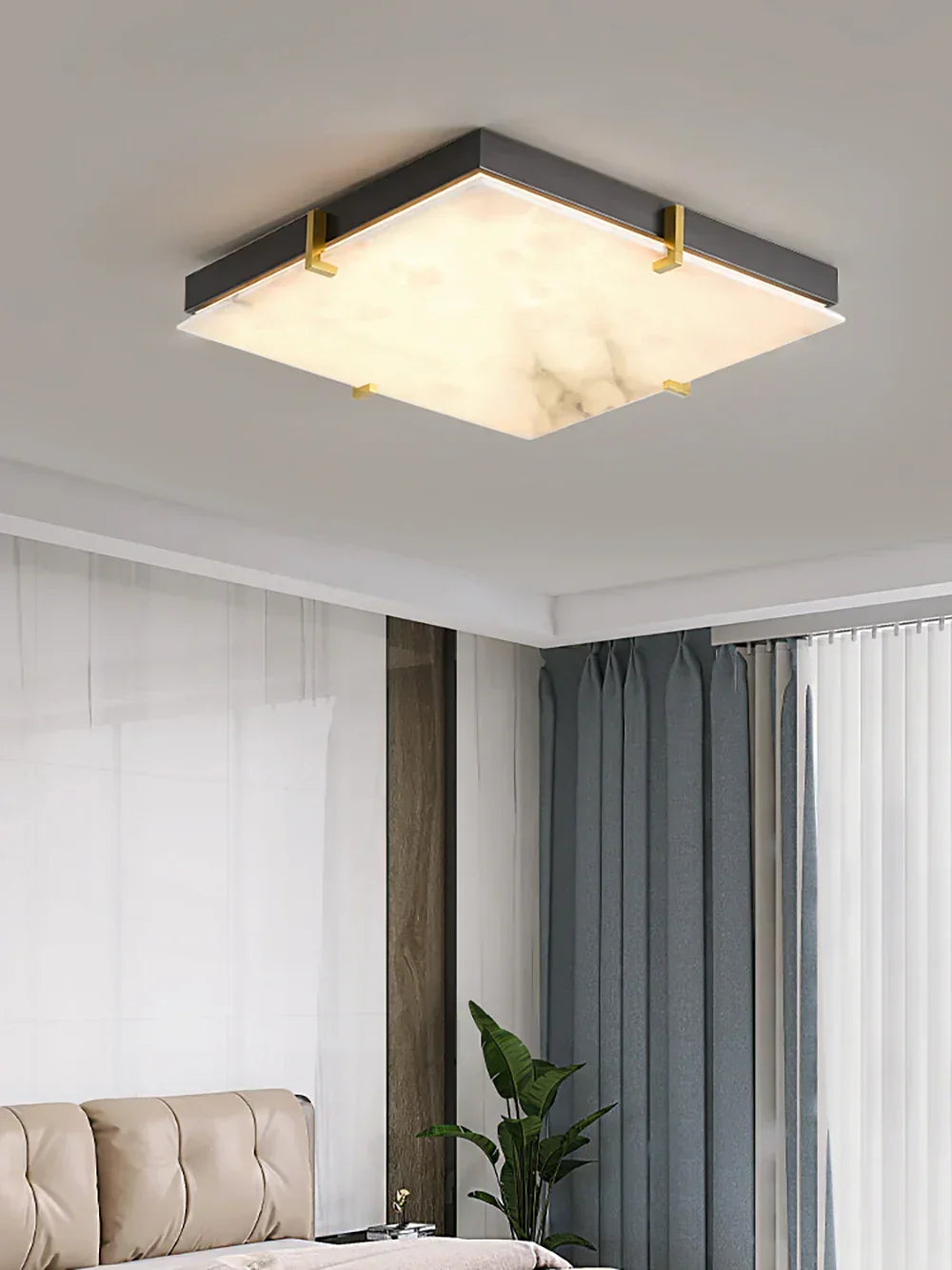 Alabaster Black Square Ceiling Lamp – Alabaster detail 6