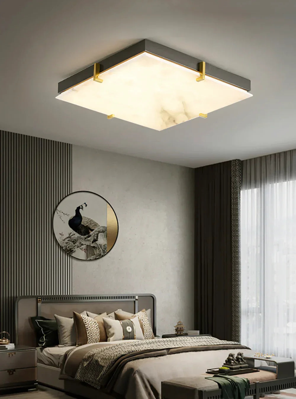 Alabaster Black Square Ceiling Lamp – Alabaster detail 9
