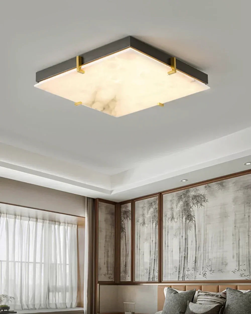 Alabaster Black Square Ceiling Lamp – Alabaster detail 5