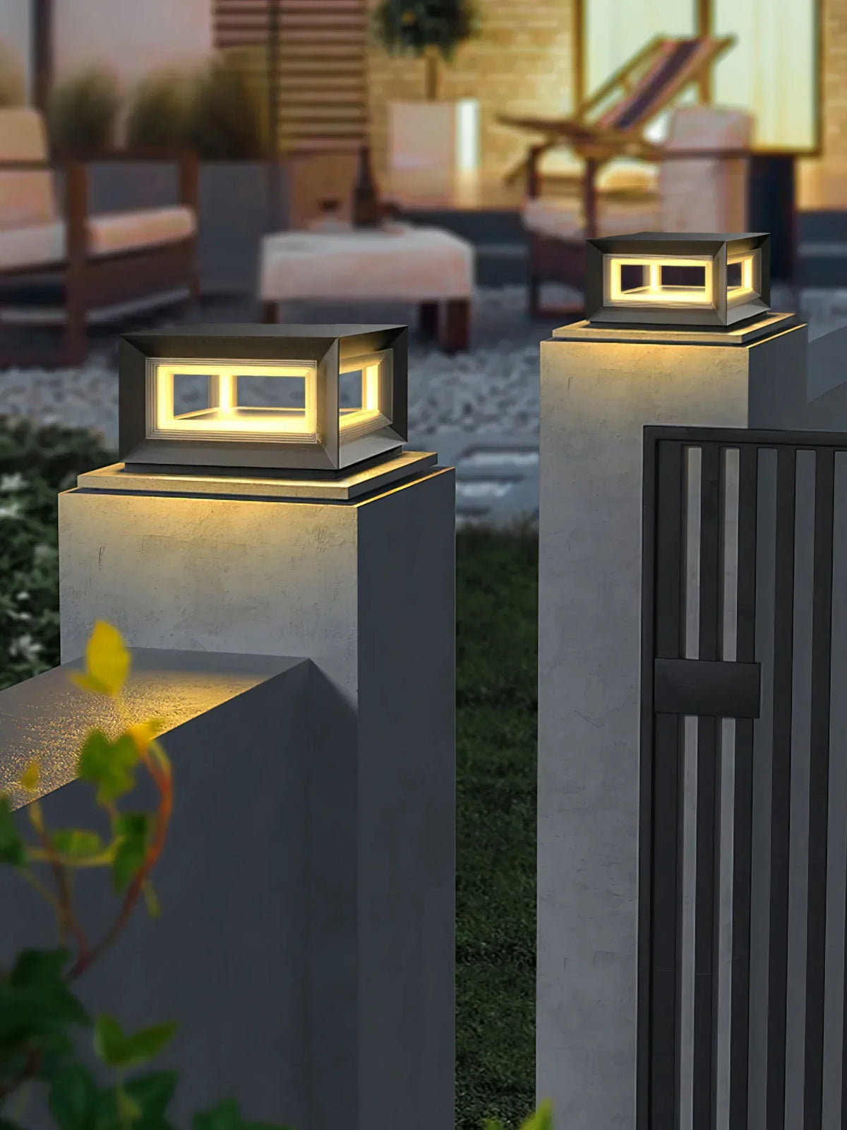 Modern Black Cube Outdoor Lamp Acrylic – Acrylic detail 3