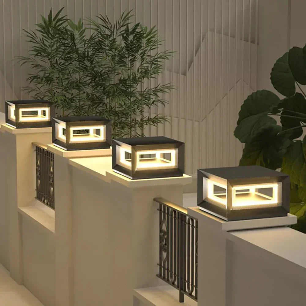 Modern Black Cube Outdoor Lamp Acrylic – Acrylic detail 5