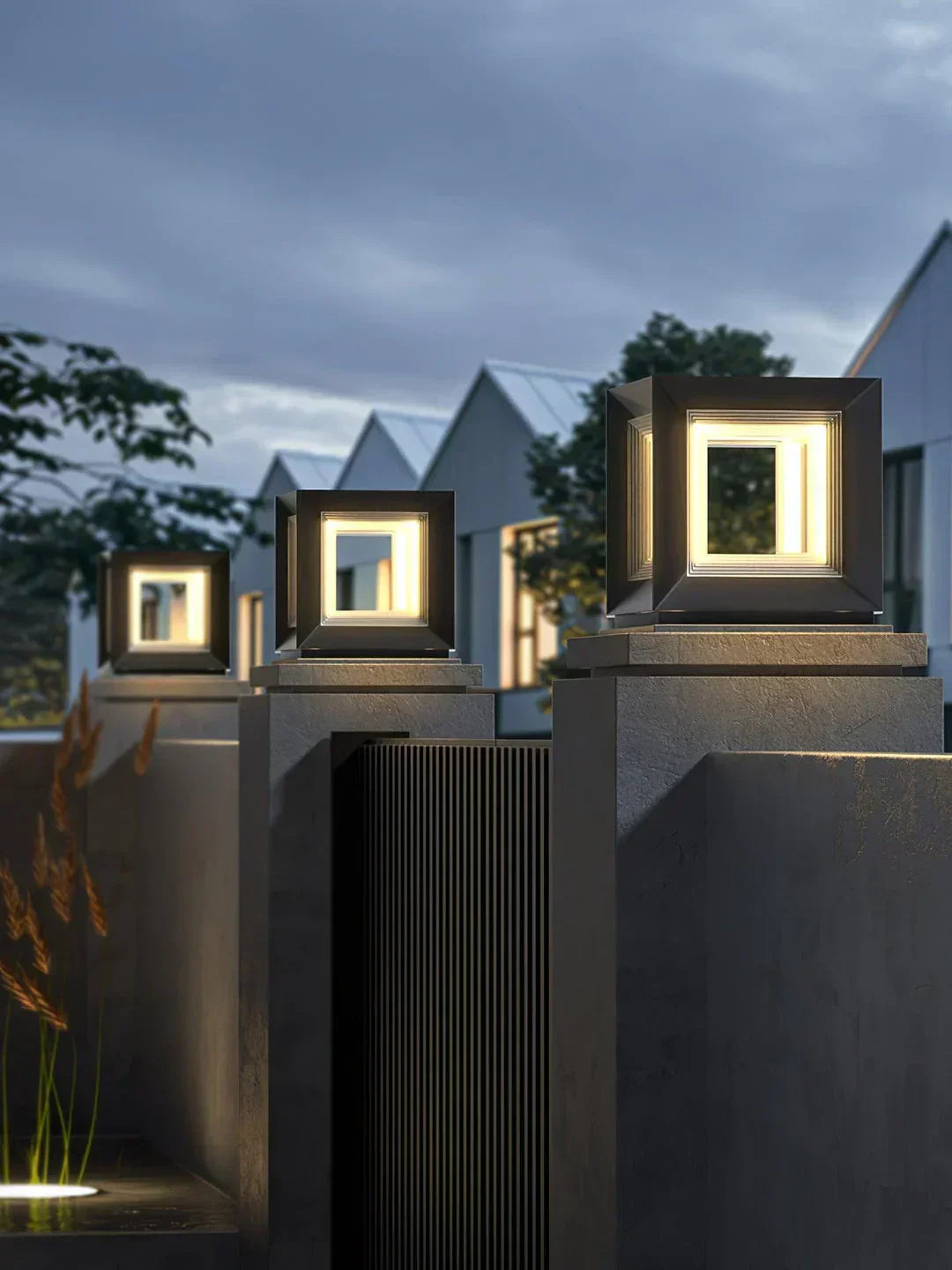 Modern Black Cube Outdoor Lamp Acrylic – Acrylic detail 7