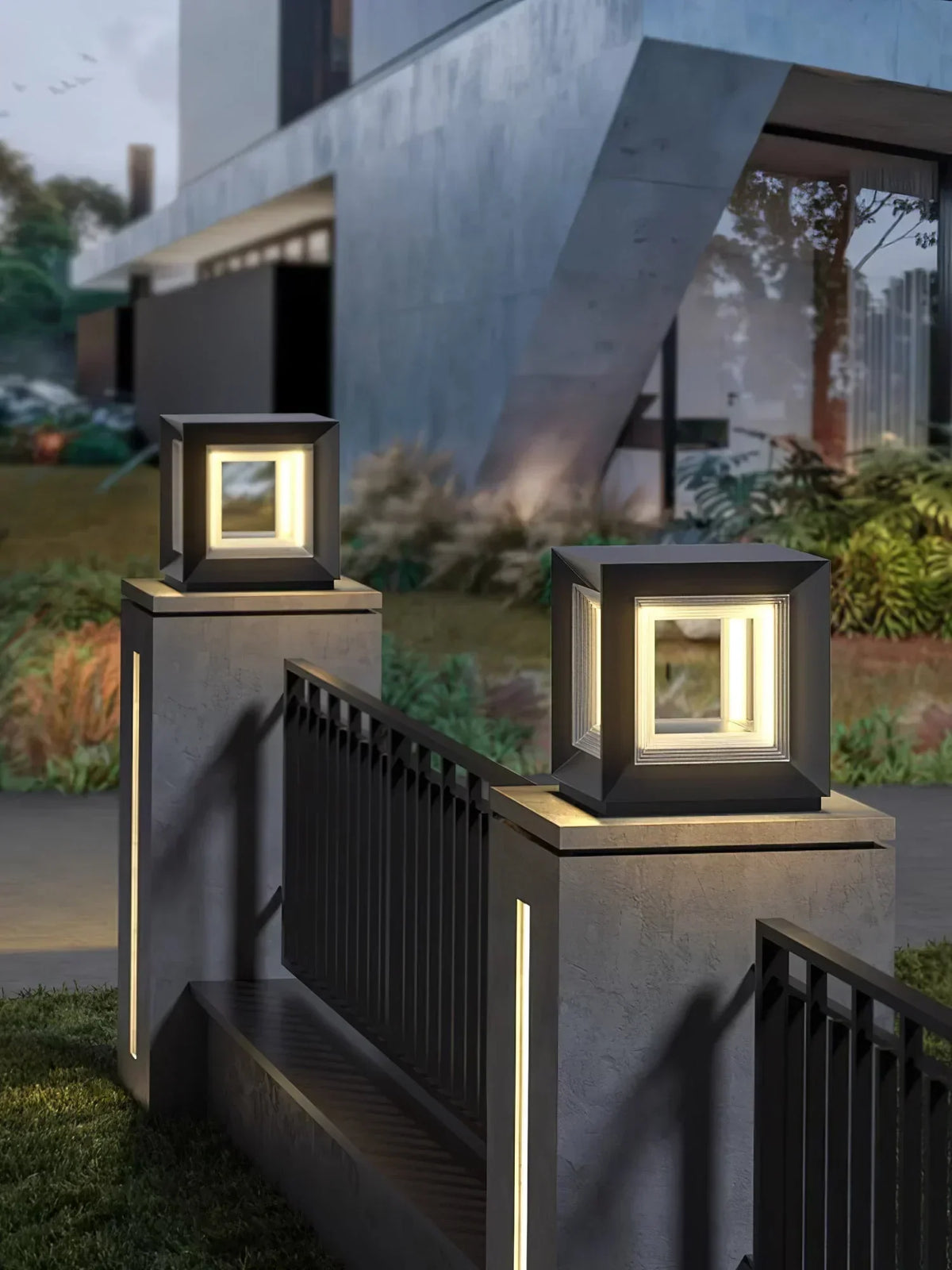 Modern Black Cube Outdoor Lamp Acrylic – Acrylic detail 17