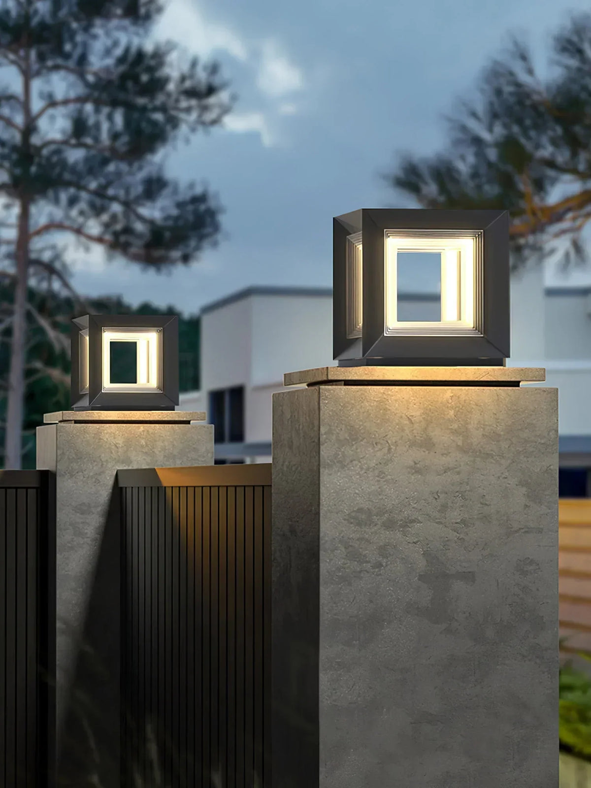 Modern Black Cube Outdoor Lamp Acrylic – Acrylic detail 8