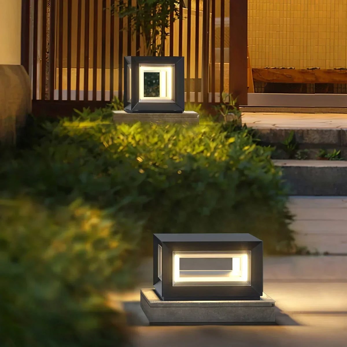 Modern Black Cube Outdoor Lamp Acrylic – Acrylic detail 9