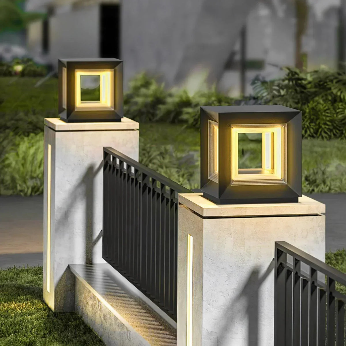 Modern Black Cube Outdoor Lamp Acrylic – Acrylic detail 10