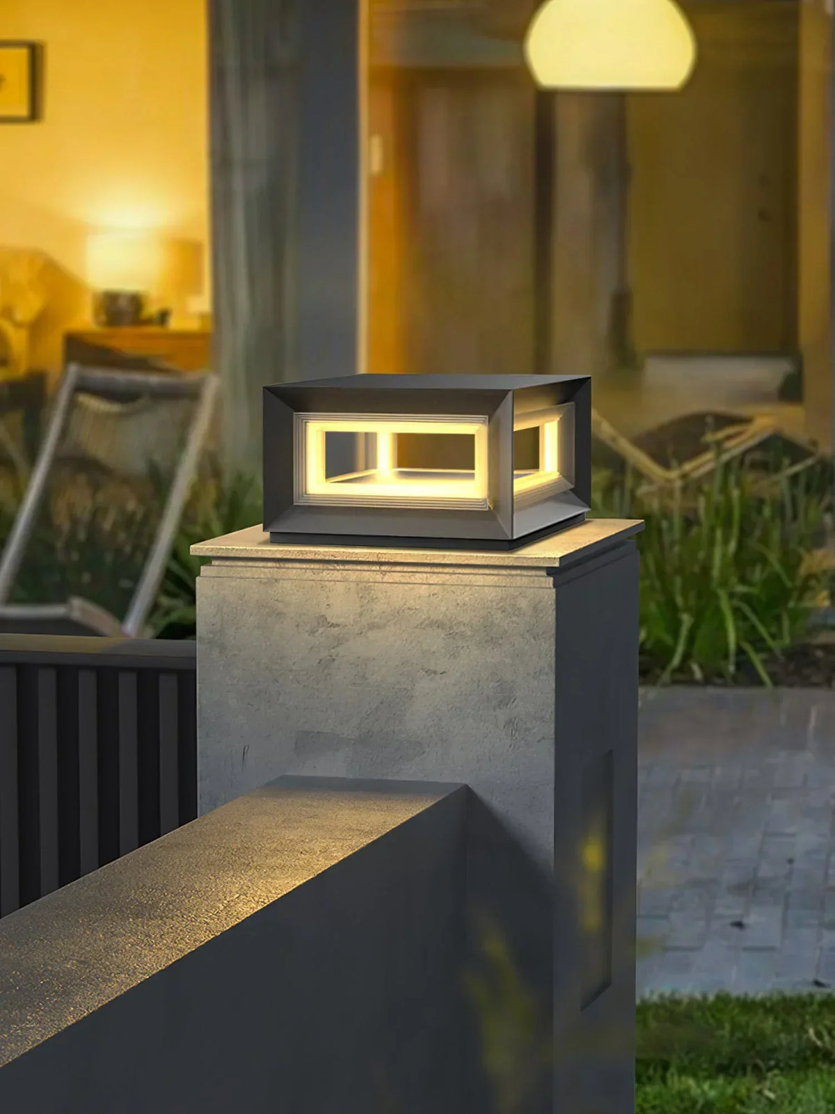 Modern Black Cube Outdoor Lamp Acrylic – Acrylic detail 11