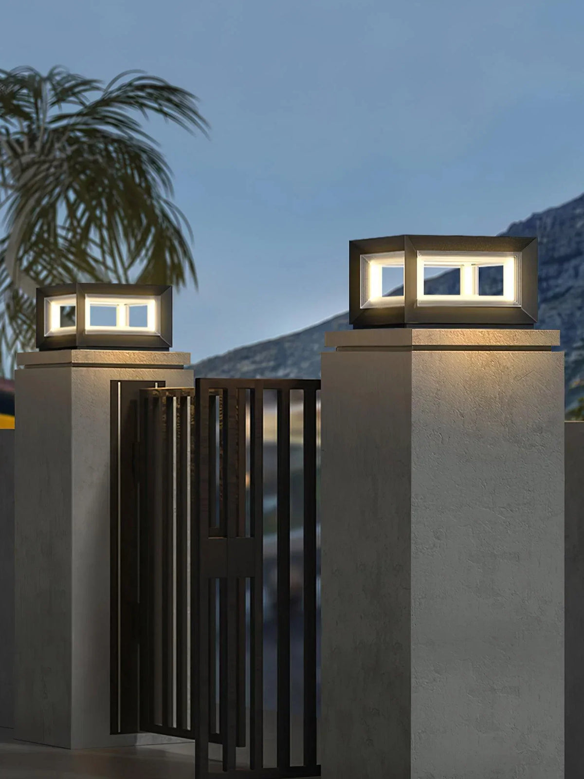Modern Black Cube Outdoor Lamp Acrylic – Acrylic detail 12