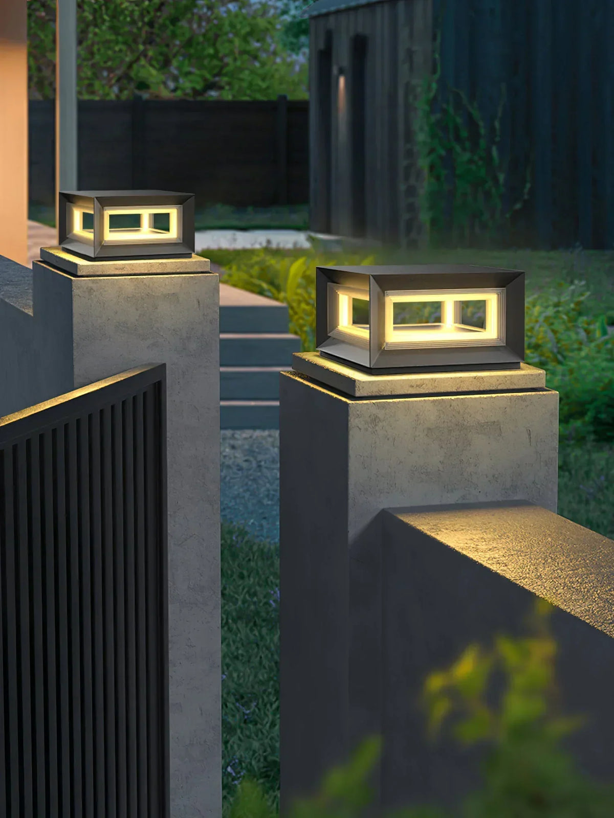 Modern Black Cube Outdoor Lamp Acrylic – Acrylic detail 14