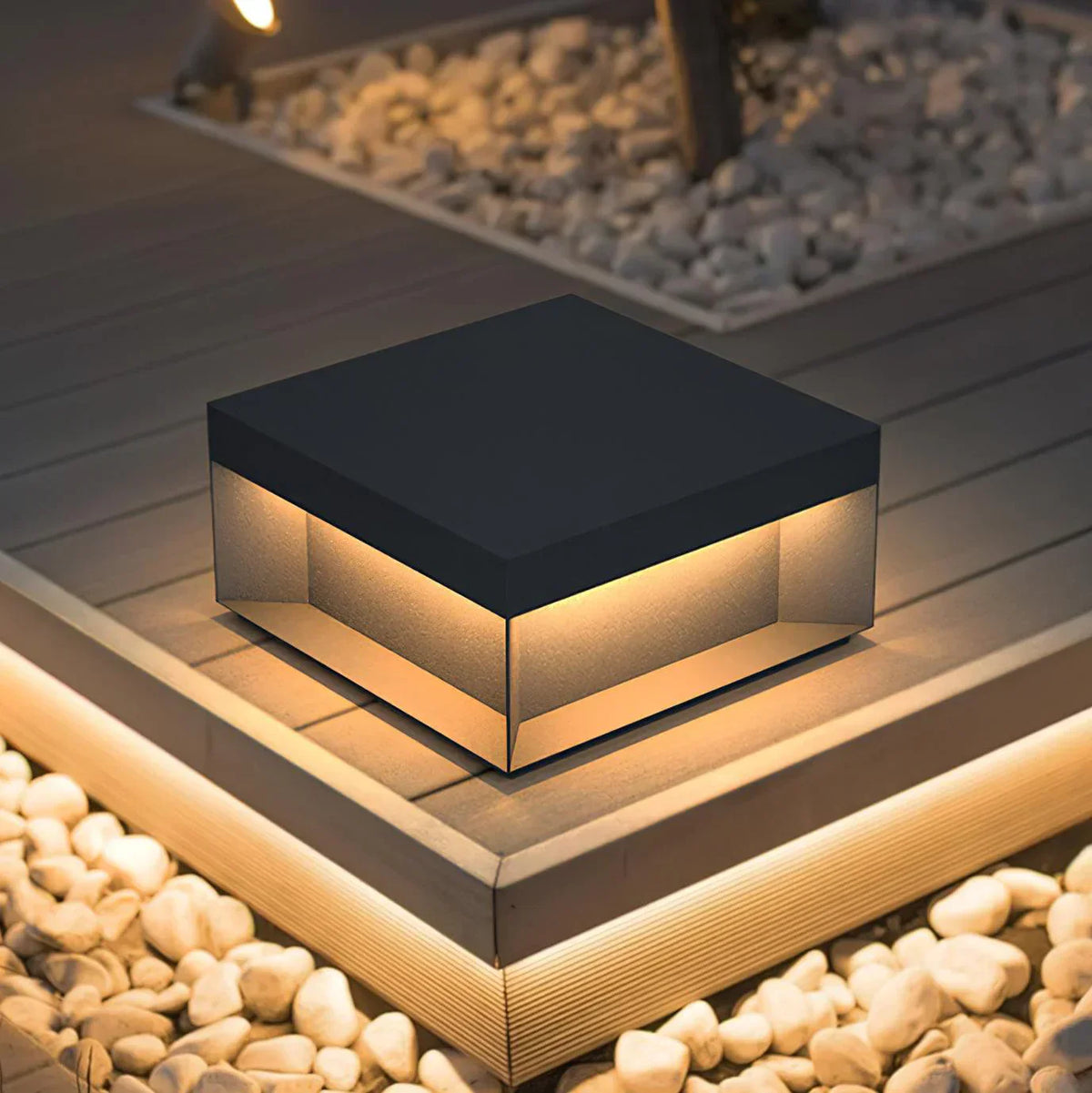 Modern Black Square Box Outdoor Acrylic Light – Acrylic detail 3