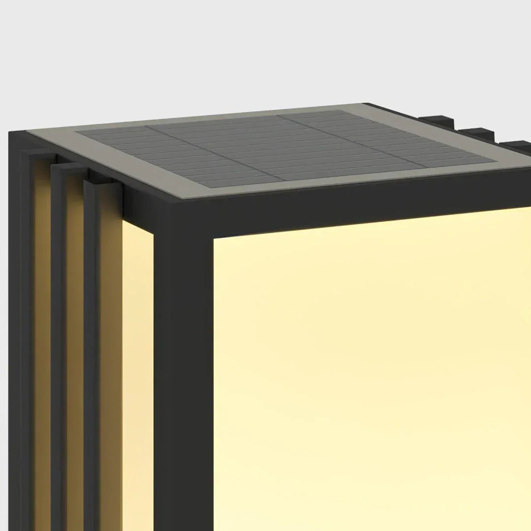 Modern Black Sunrise Pattern Outdoor Steel Light – Steel detail 17
