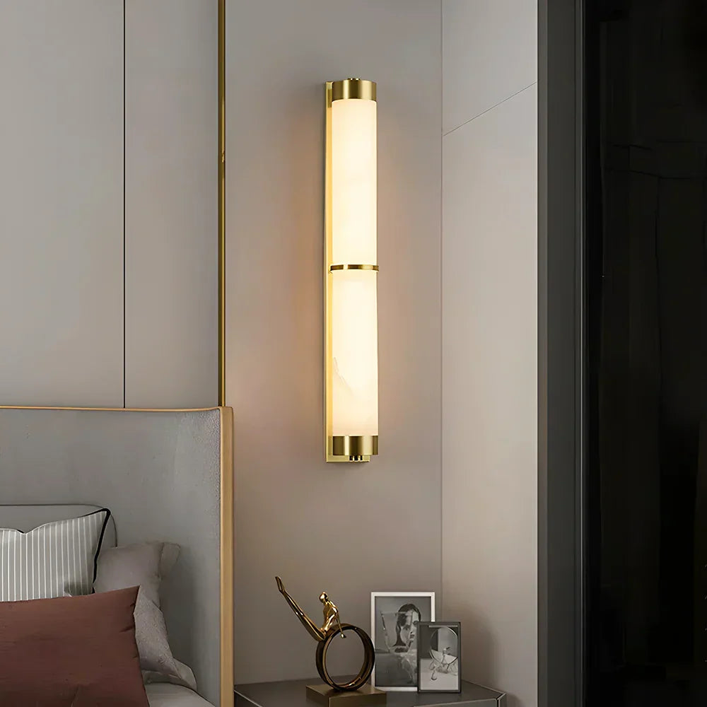 Cylindra Alabaster Brass Wall Light – Alabaster detail 8