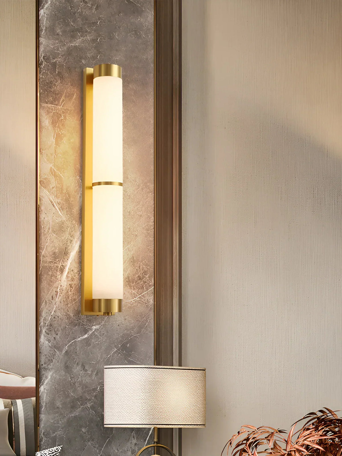 Cylindra Alabaster Brass Wall Light – Alabaster detail 22