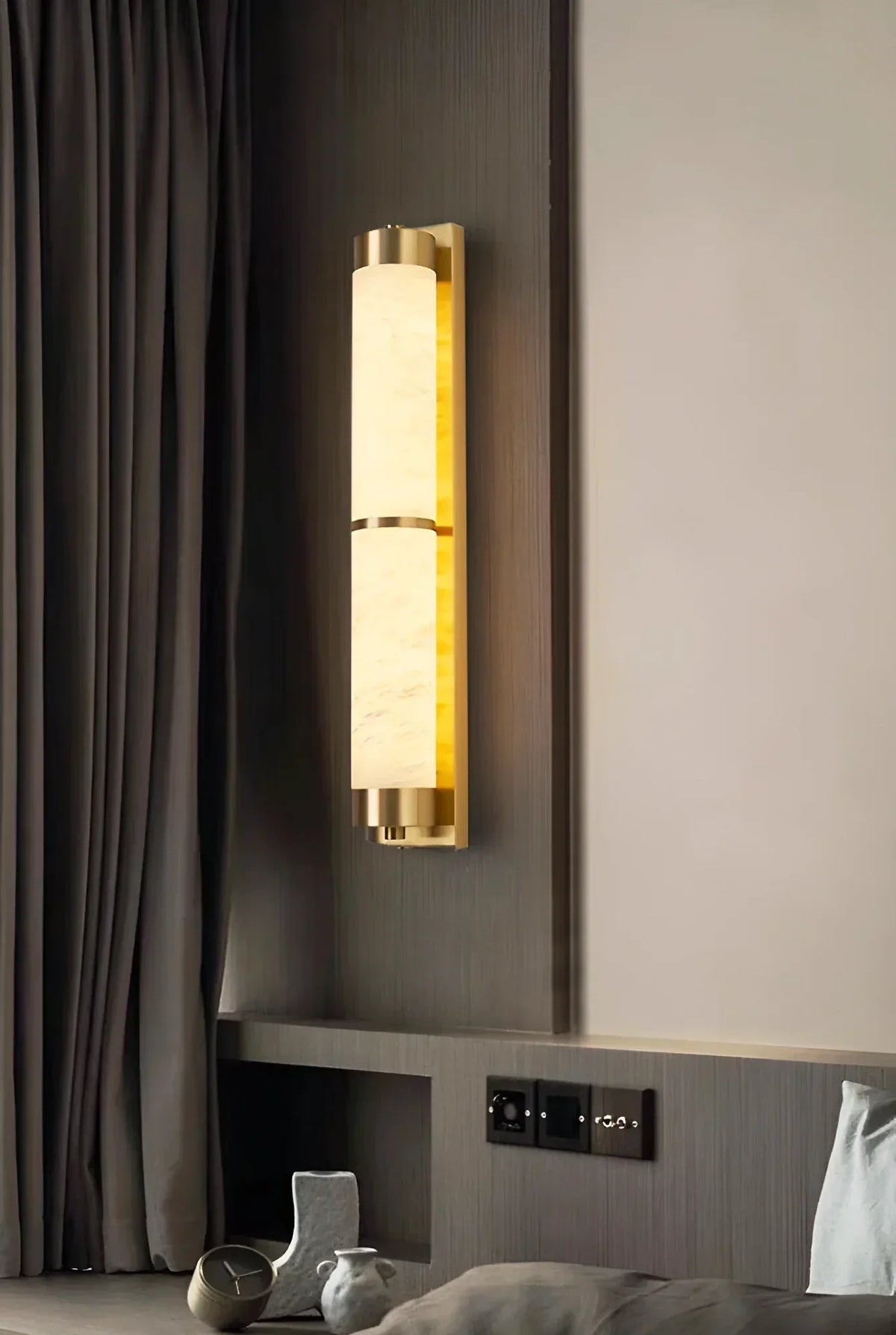 Cylindra Alabaster Brass Wall Light – Alabaster detail 21