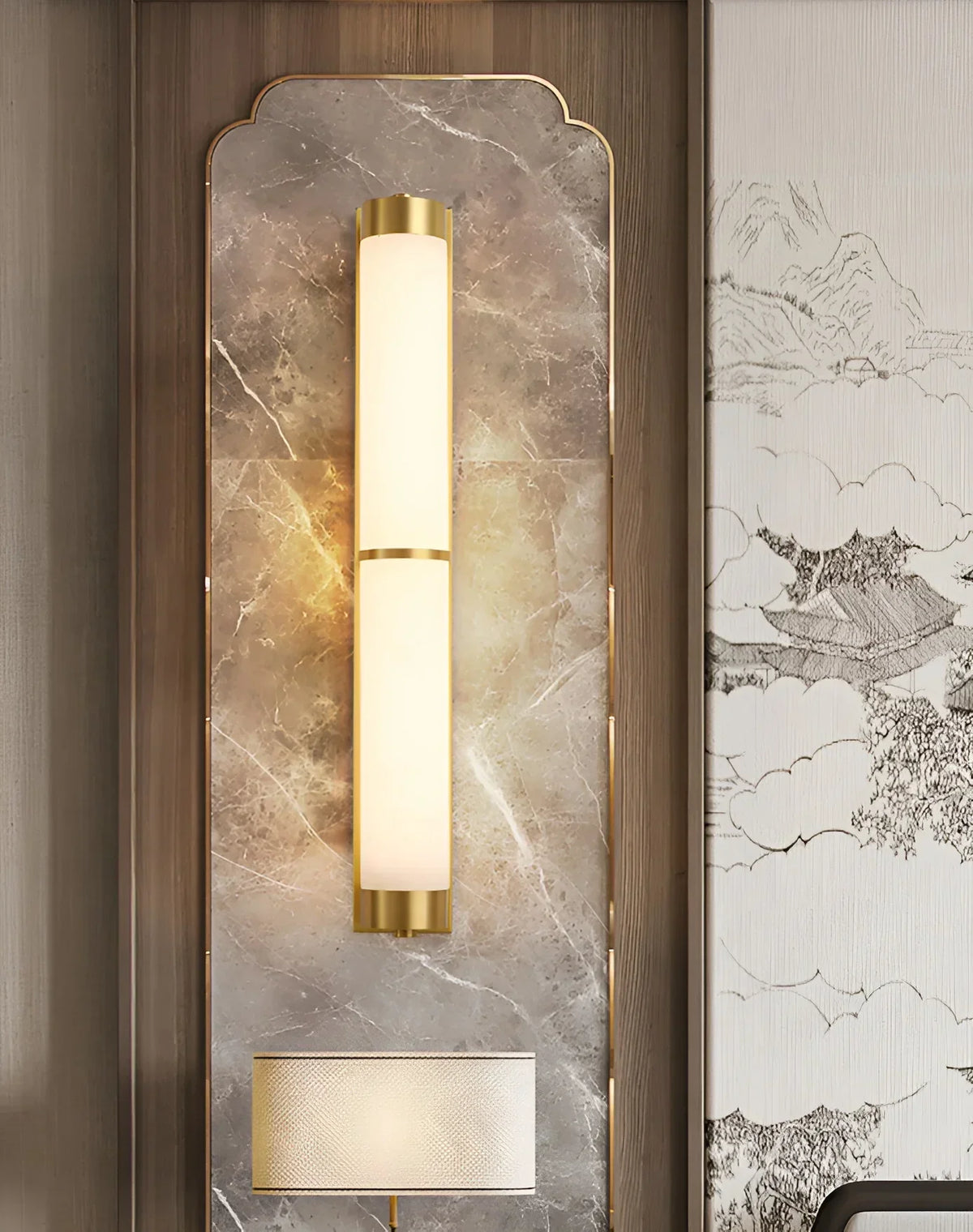 Cylindra Alabaster Brass Wall Light – Alabaster detail 20