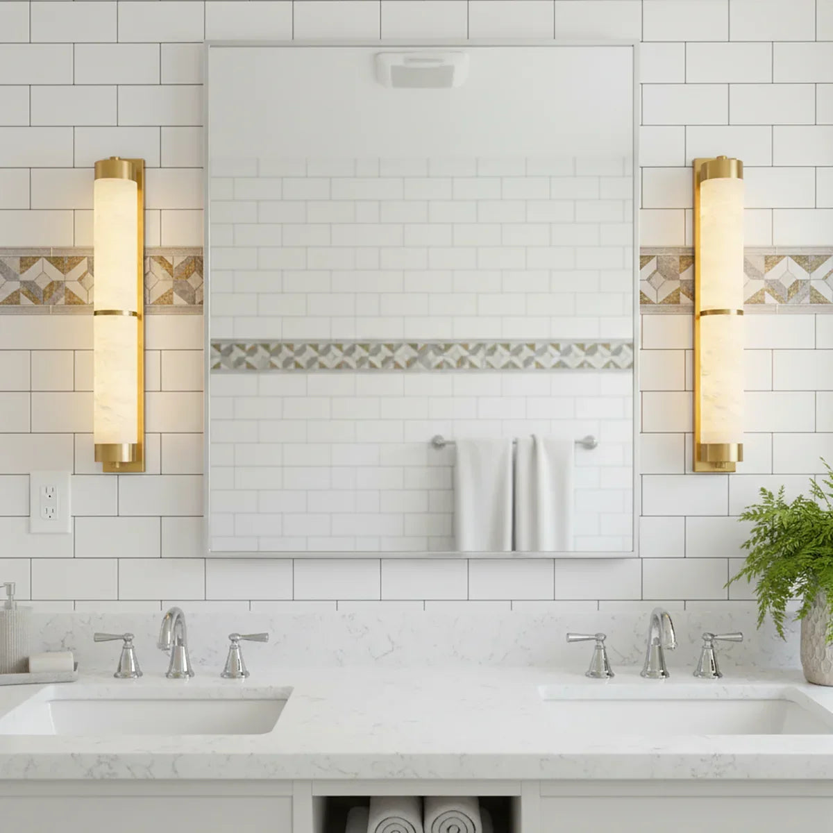 Cylindra Alabaster Brass Wall Light – Alabaster detail 19