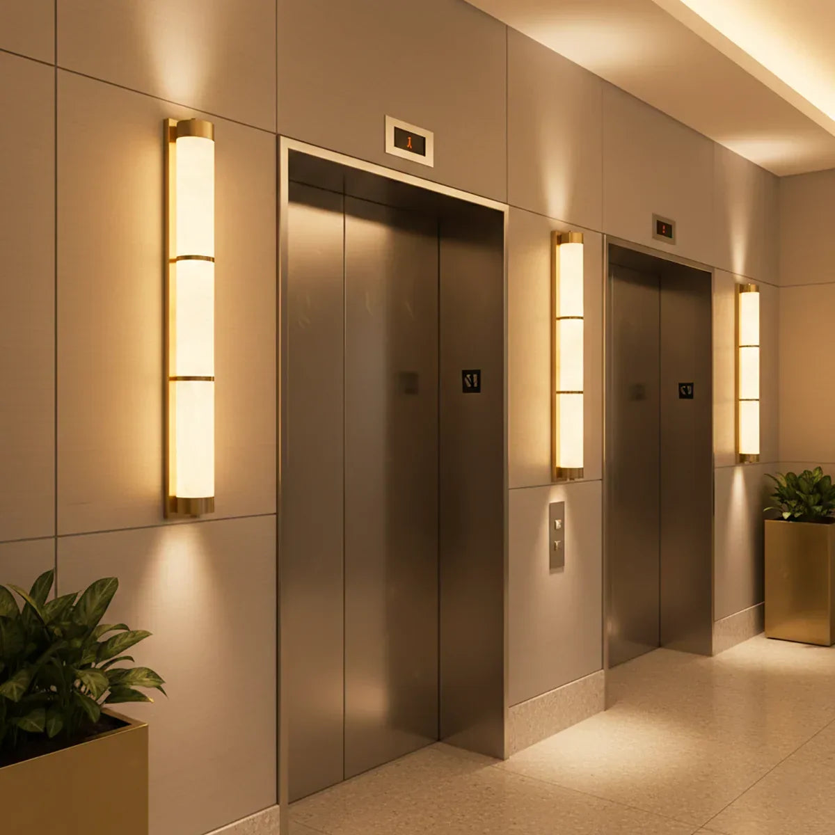 Cylindra Alabaster Brass Wall Light – Alabaster detail 17