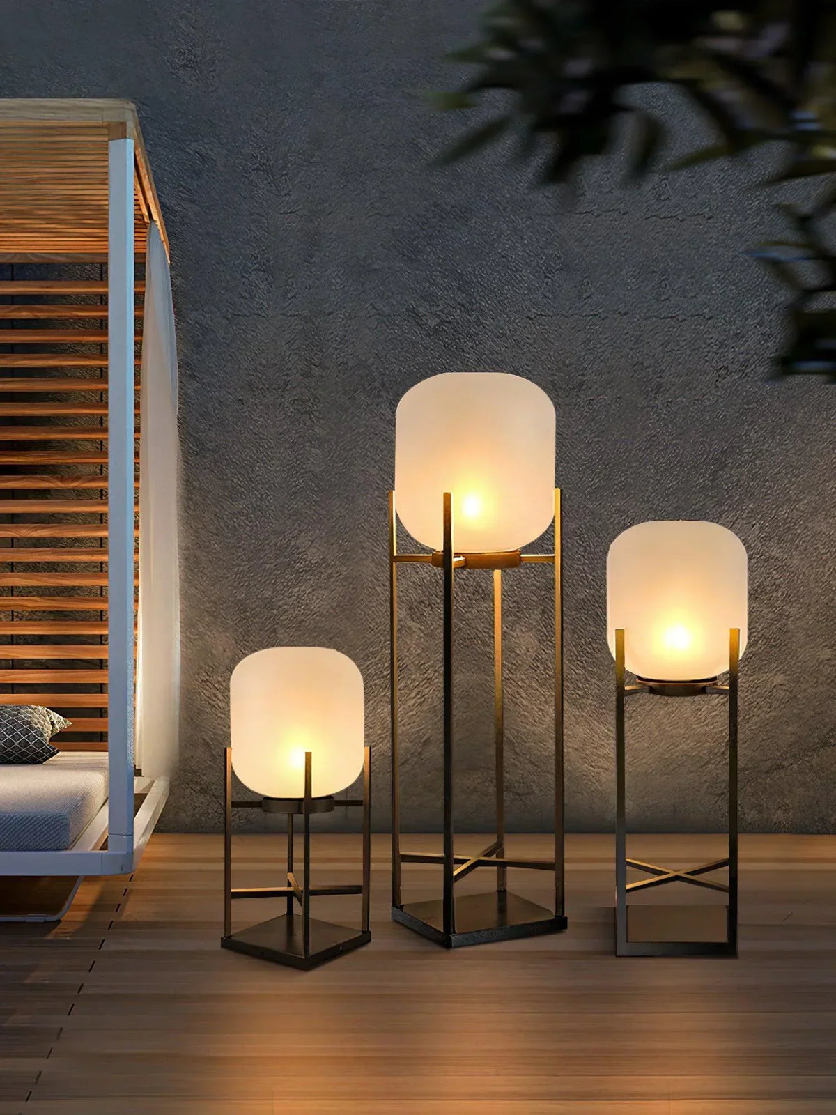 Modern Lantern Outdoor Glass Floor Lamp – Glass detail 9