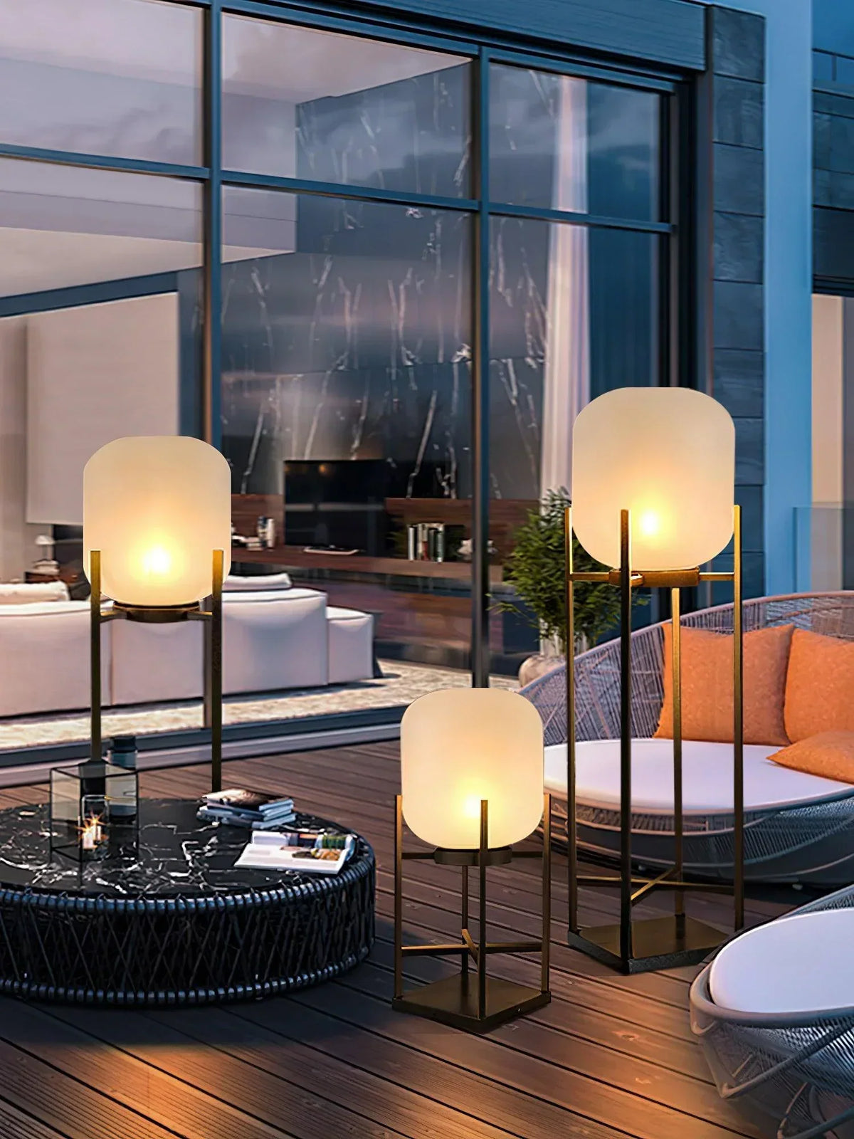 Modern Lantern Outdoor Glass Floor Lamp – Glass detail 7