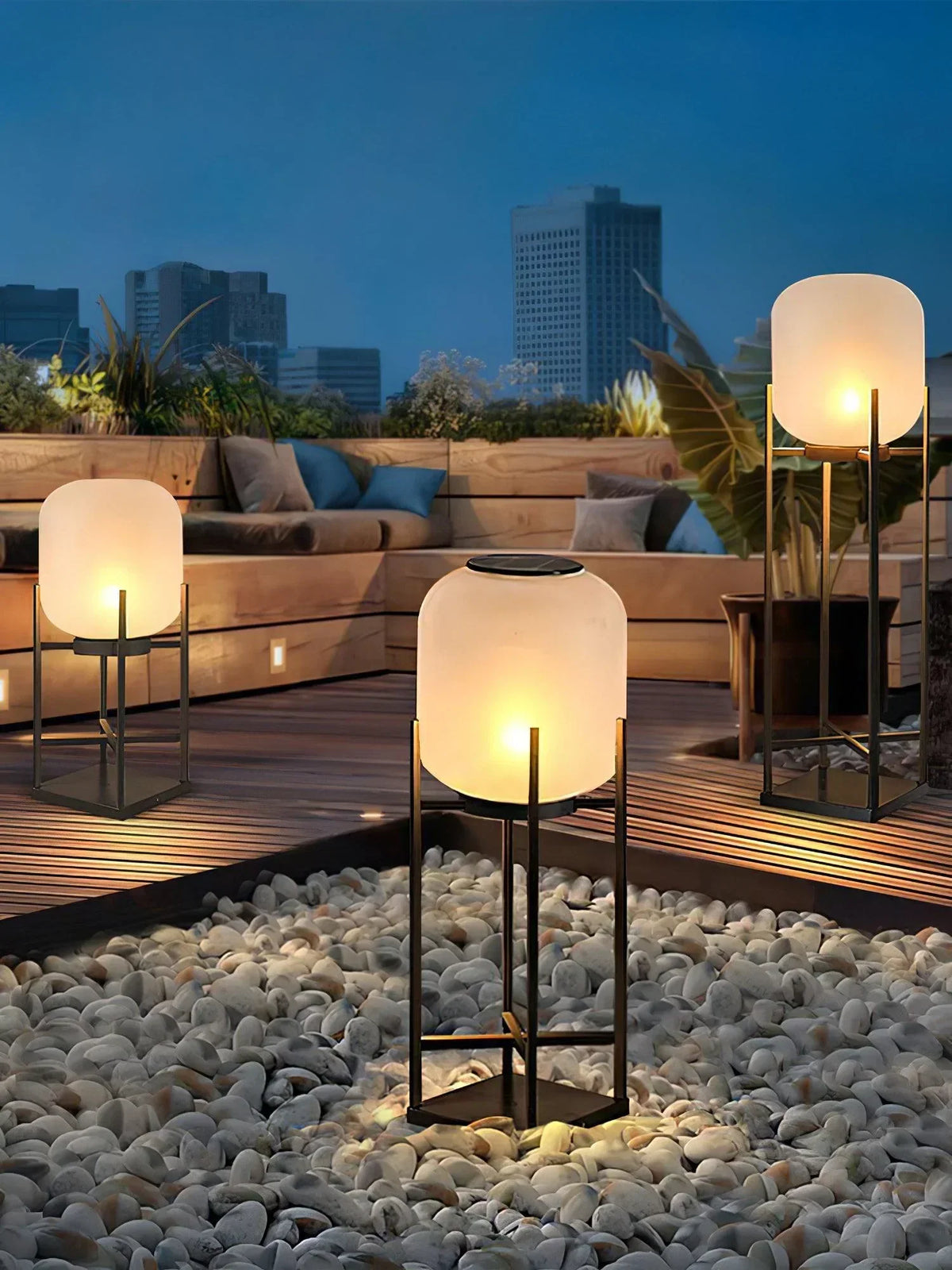 Modern Lantern Outdoor Glass Floor Lamp – Glass detail 5