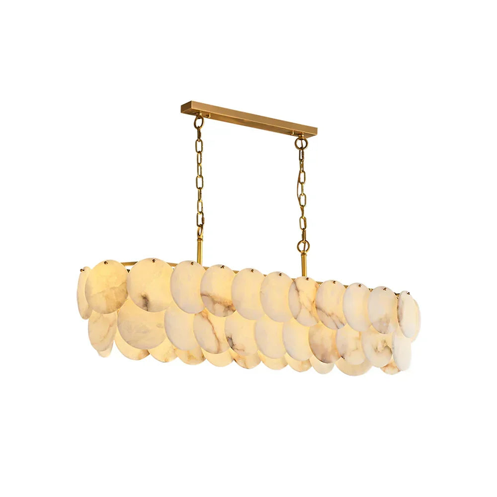 Modern Round Alabaste Alabaster Chandelier